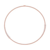 4.20 Carat Round Shape Lab Created Moissanite Graduated Tennis Necklace