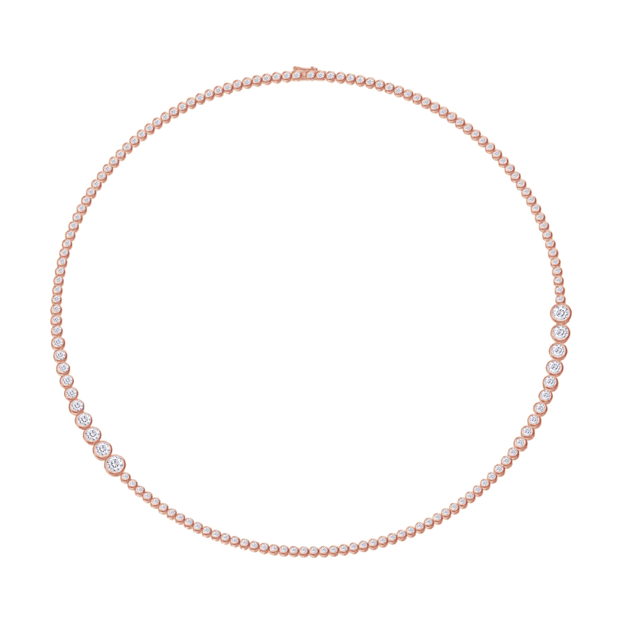 4.20 Carat Round Shape Lab Created Moissanite Graduated Tennis Necklace