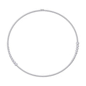 4.20 Carat Round Shape Lab Created Moissanite Graduated Tennis Necklace
