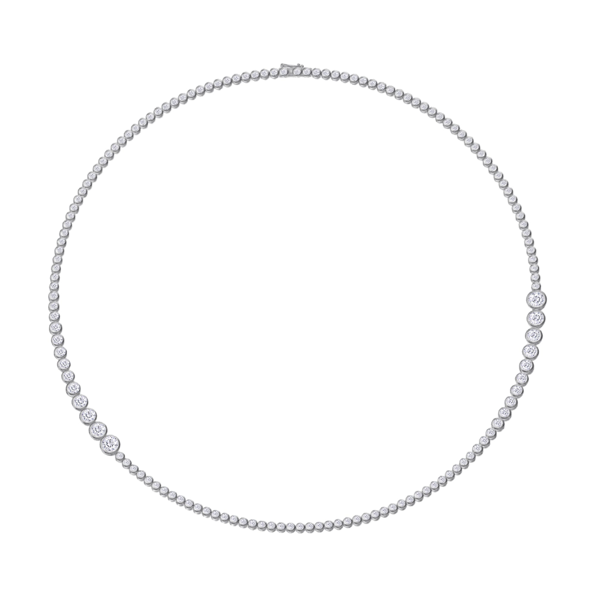 4.20 Carat Round Shape Lab Created Moissanite Graduated Tennis Necklace