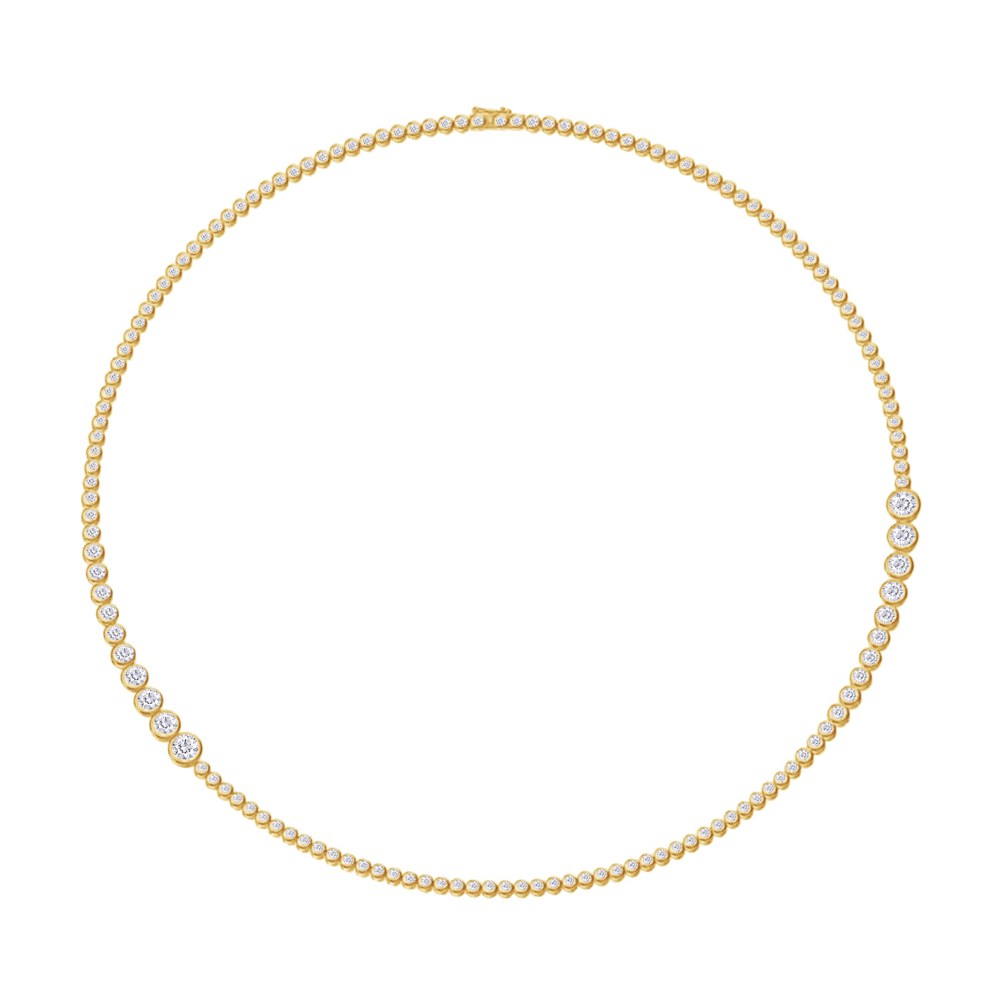4.20 Carat Round Shape Lab Created Moissanite Graduated Tennis Necklace