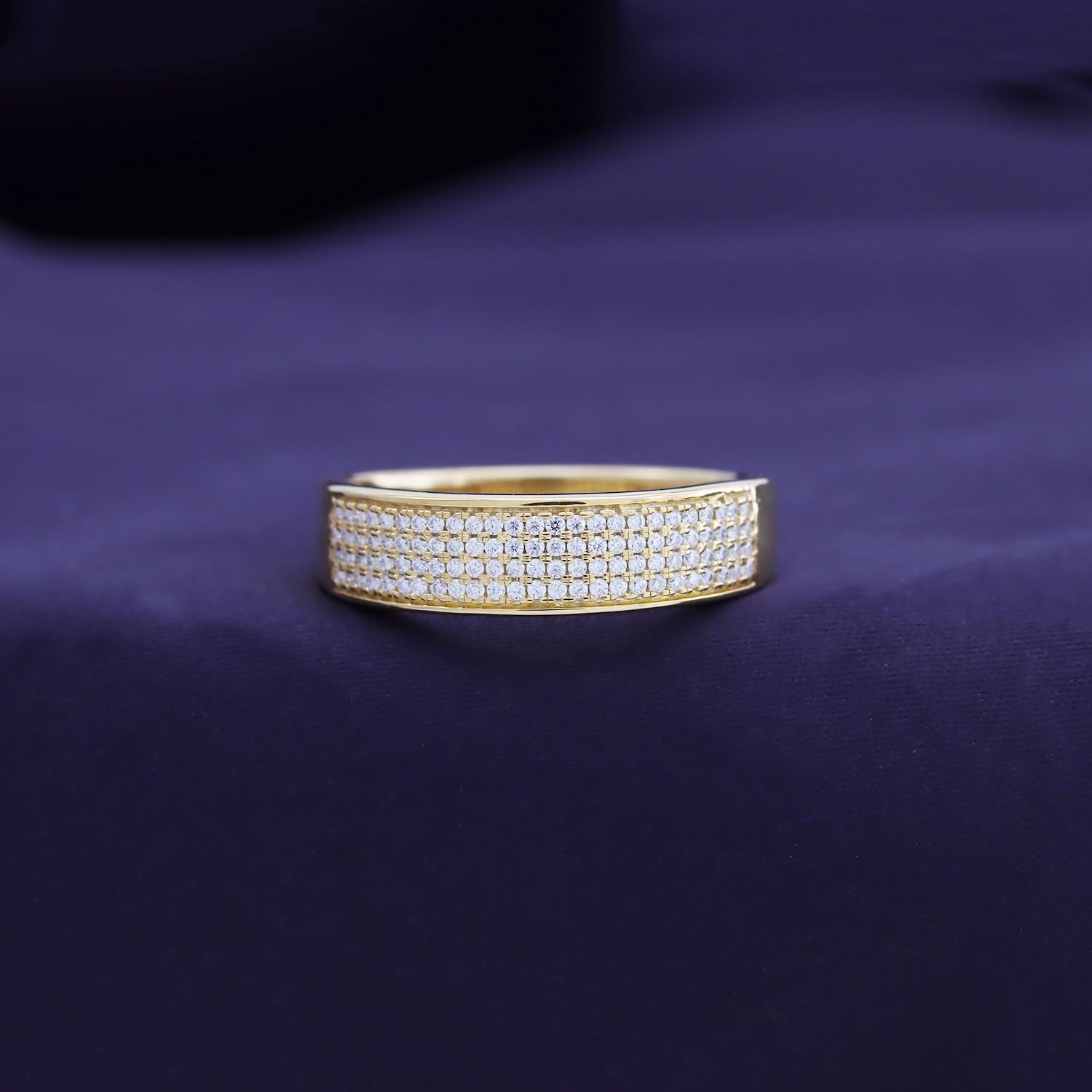 4 Row Men's Wedding Band Ring