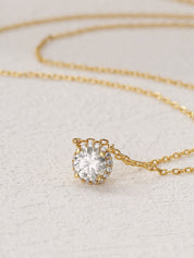 Round Moissanite Diamond Necklace
