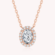 Oval Moissanite Dimaond Necklace