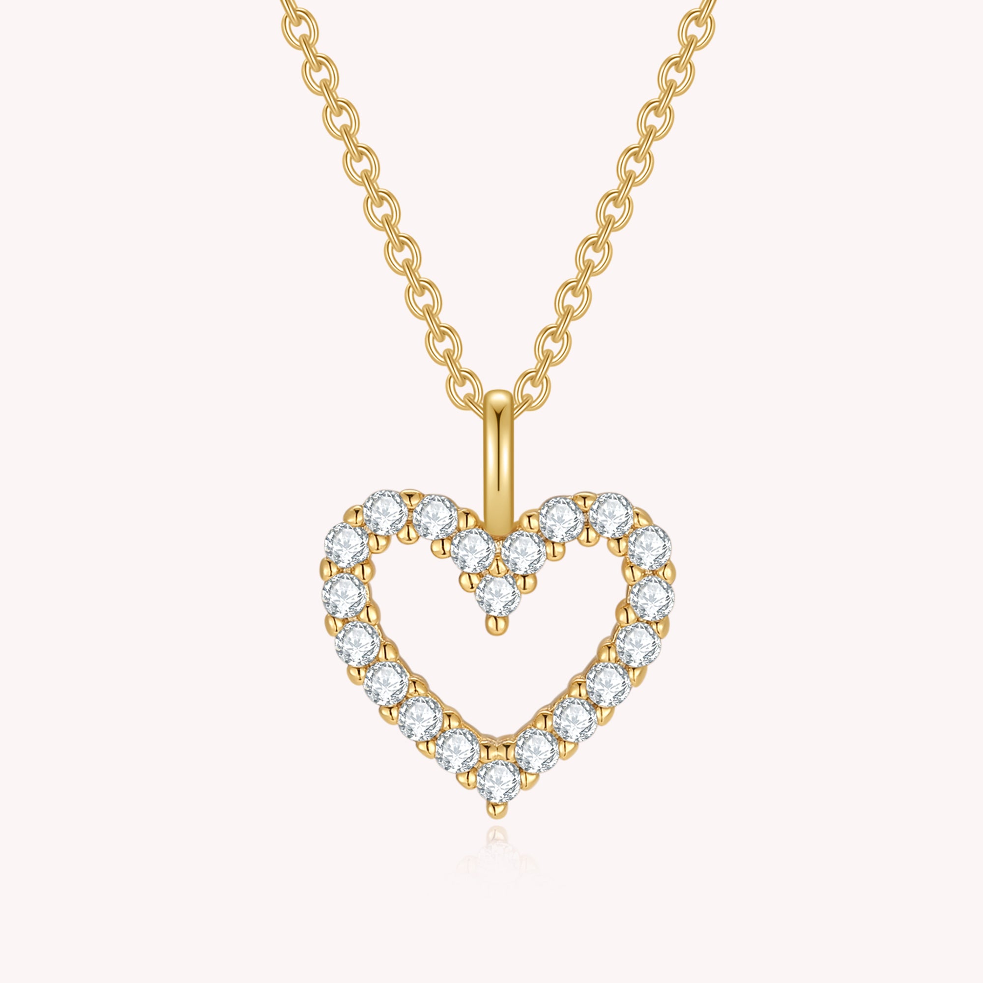 Open Heart Moissanite Diamond Necklace