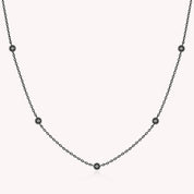 Five Stone Station Moissanite Diamond Necklace