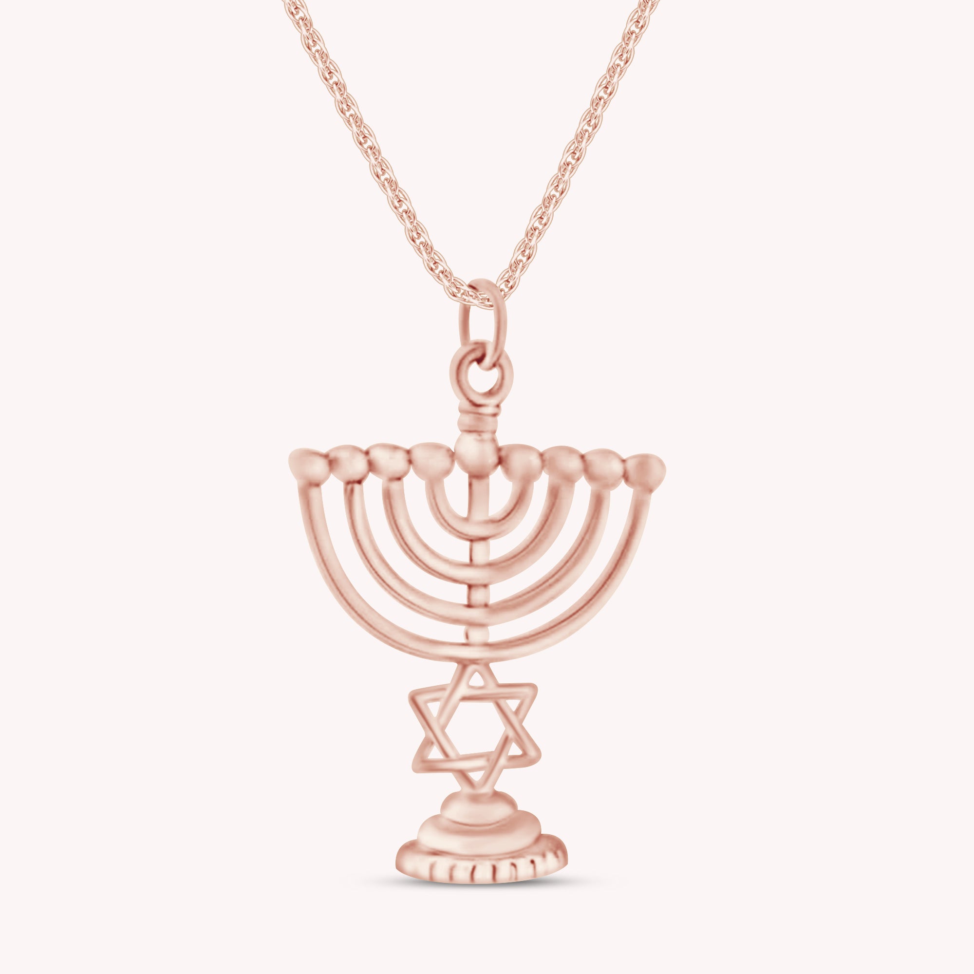 Hanukkah Menorah Star Of David Pendant Necklace