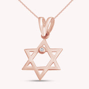 CZ Star Of David Pendant Necklace 925 Sterling Silver Jewish Star Jewelry