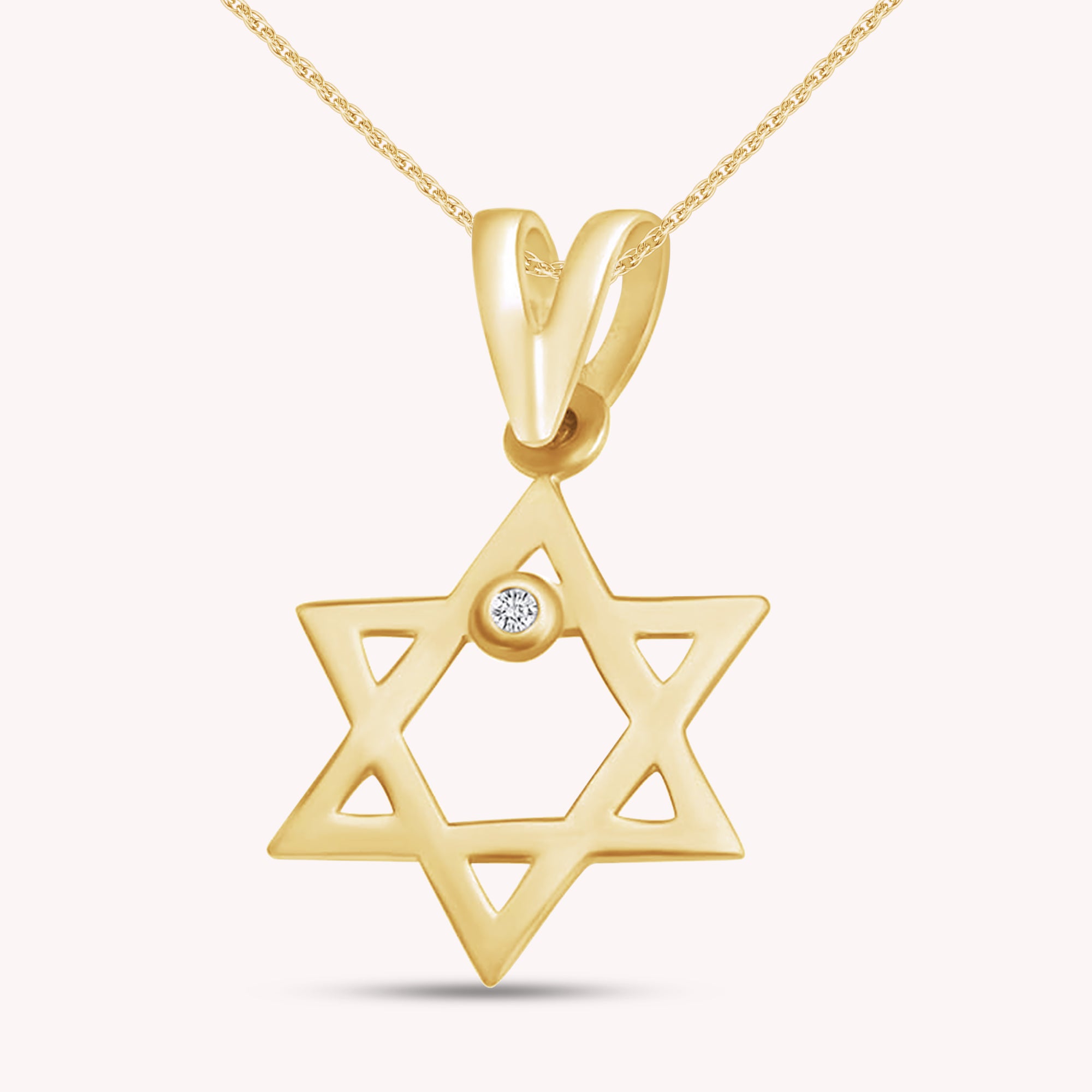 CZ Star Of David Pendant Necklace 925 Sterling Silver Jewish Star Jewelry