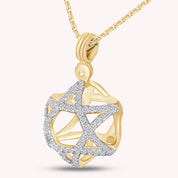 Jewish Round Shape White Cubic Zirconia Star of David Pendant Necklace