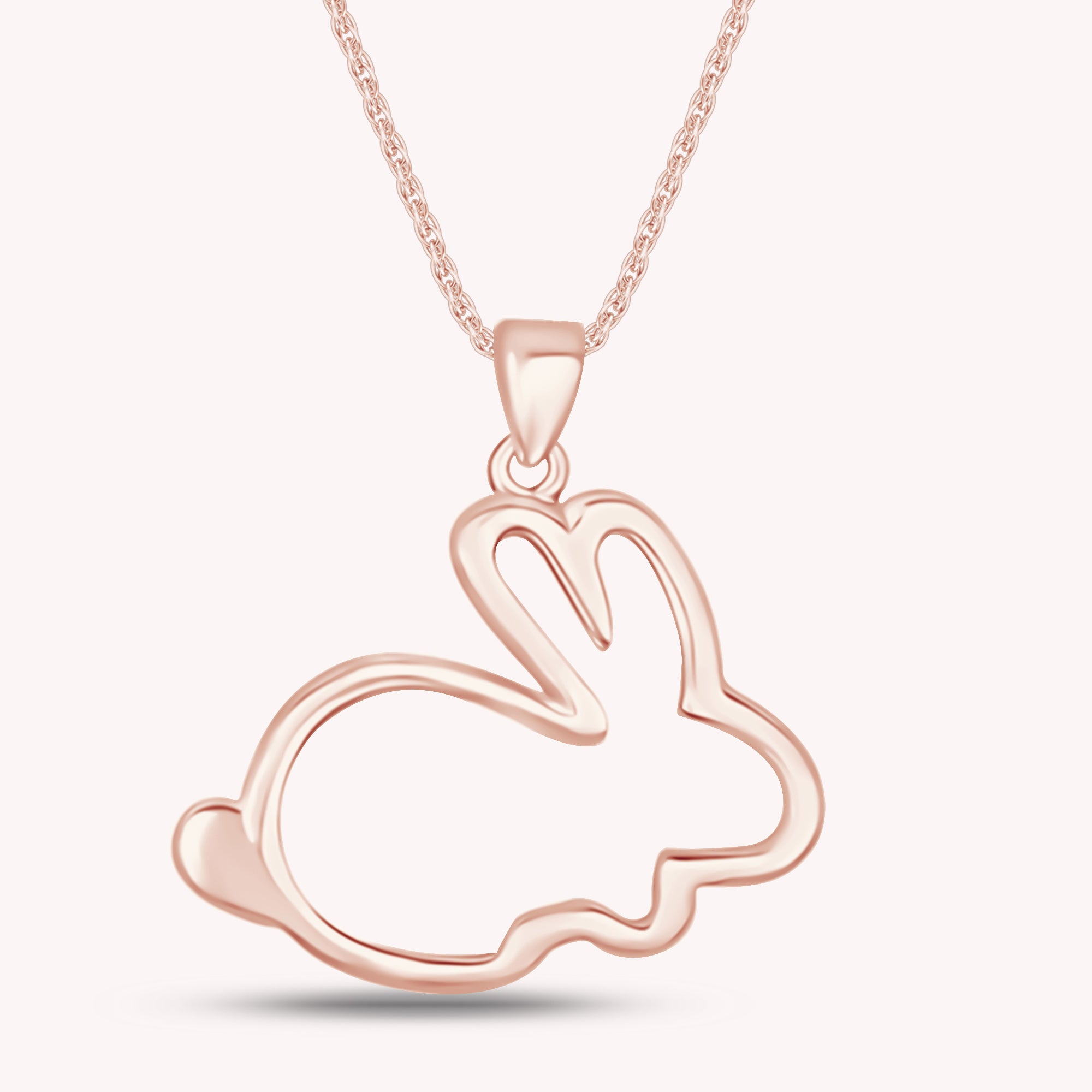 14K Gold Over Sterling Silver Rabbit Bunny Pendant Necklace