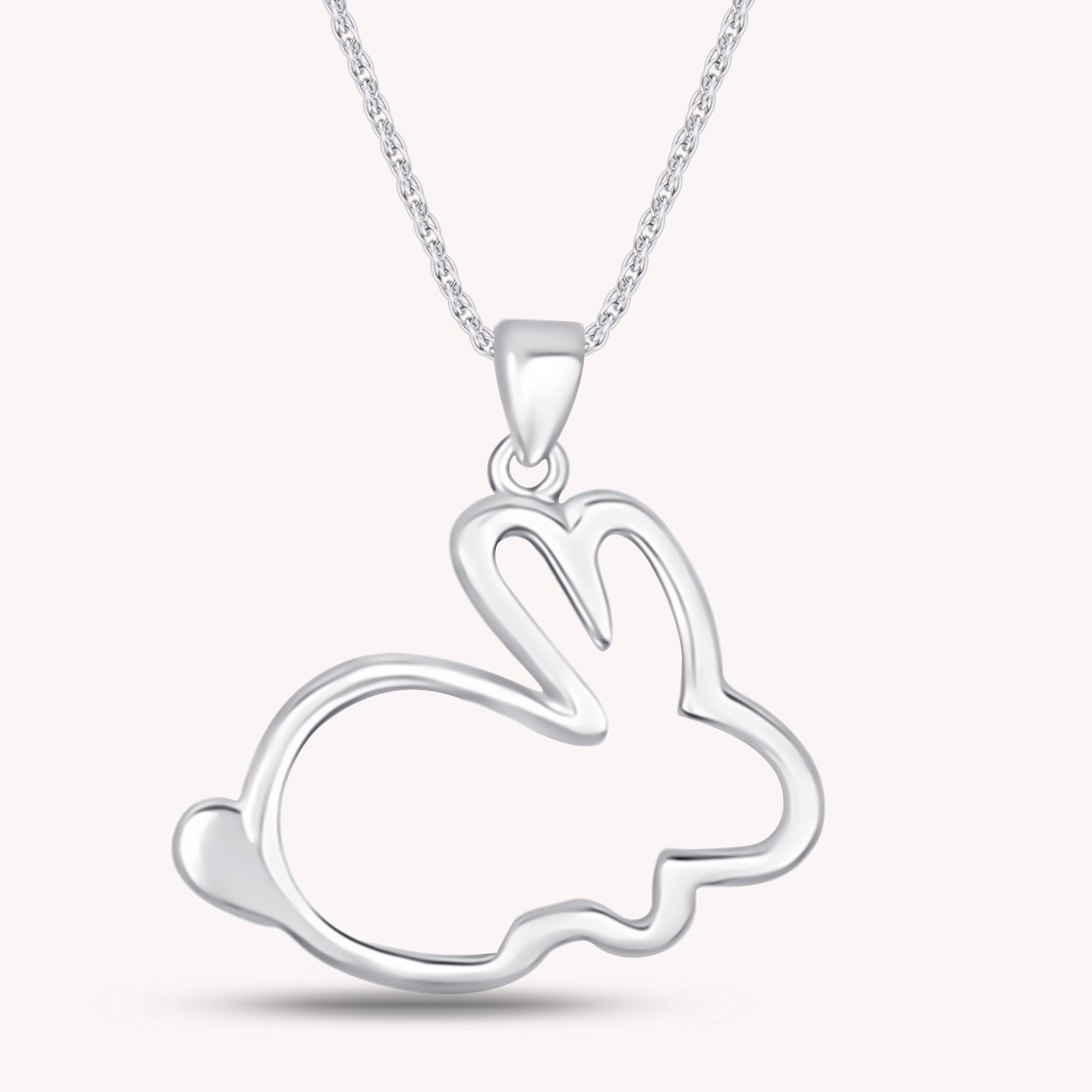 14K Gold Over Sterling Silver Rabbit Bunny Pendant Necklace