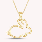 14K Gold Over Sterling Silver Rabbit Bunny Pendant Necklace