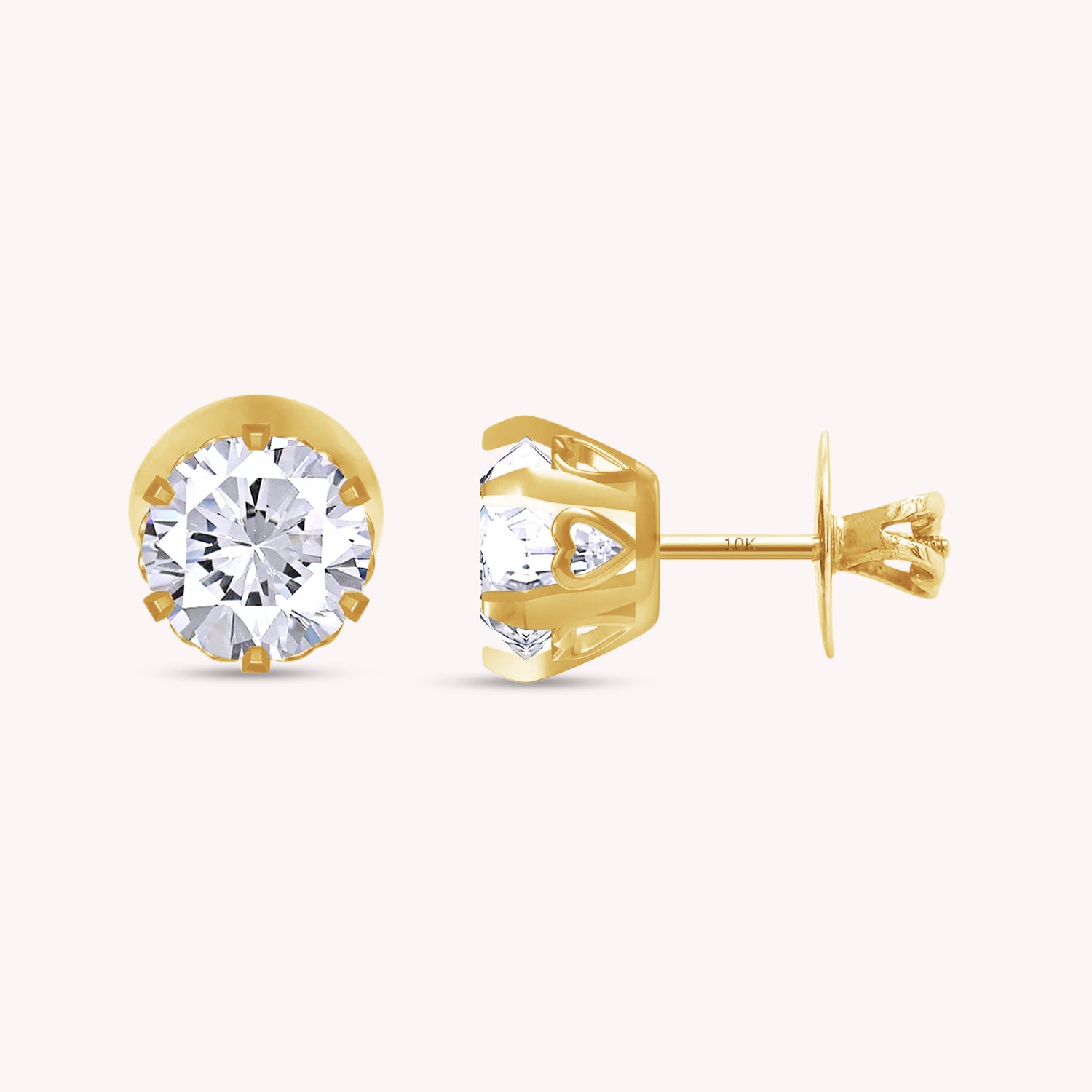 Solitaire 8MM Lab Created Moissanite Stud Earrings