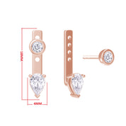 Pear & Round-Shaped Add-On Cubic Zirconia Earrings
