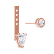 Pear & Round-Shaped Add-On Cubic Zirconia Earrings