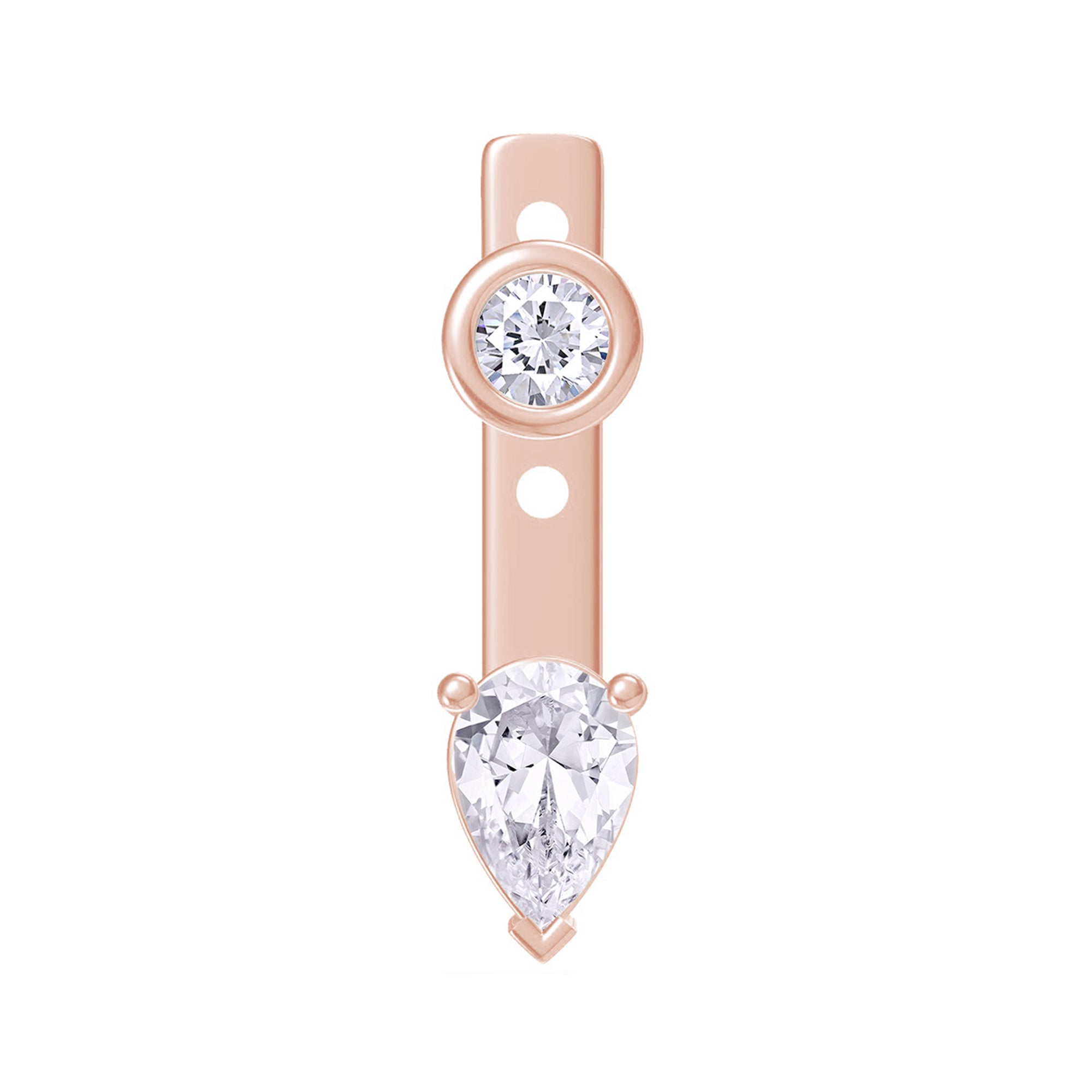 Pear & Round-Shaped Add-On Cubic Zirconia Earrings