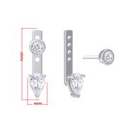 Pear & Round-Shaped Add-On Cubic Zirconia Earrings