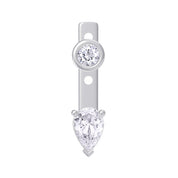 Pear & Round-Shaped Add-On Cubic Zirconia Earrings