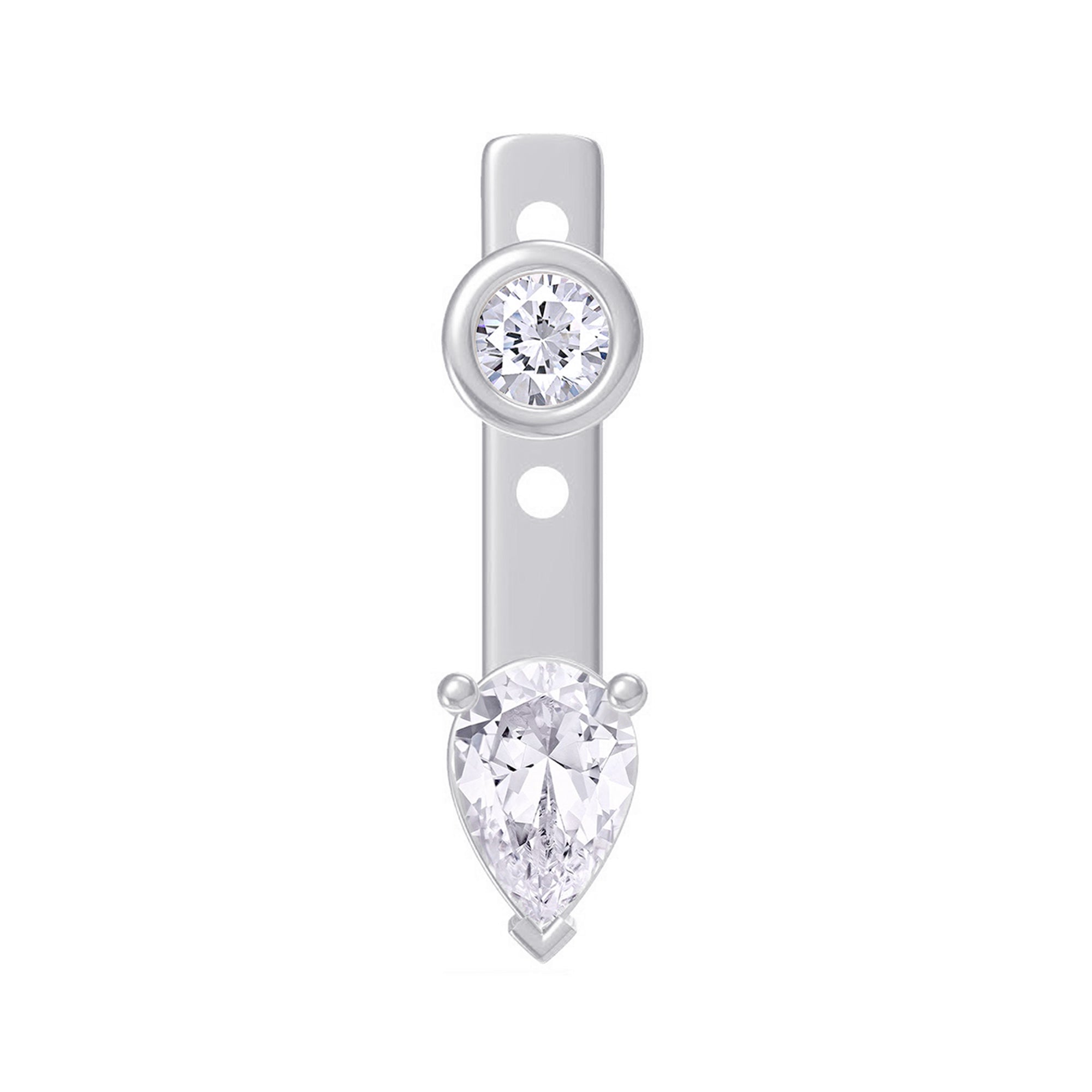 Pear & Round-Shaped Add-On Cubic Zirconia Earrings