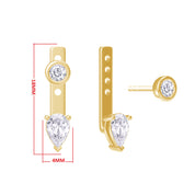 Pear & Round-Shaped Add-On Cubic Zirconia Earrings
