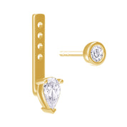 Pear & Round-Shaped Add-On Cubic Zirconia Earrings