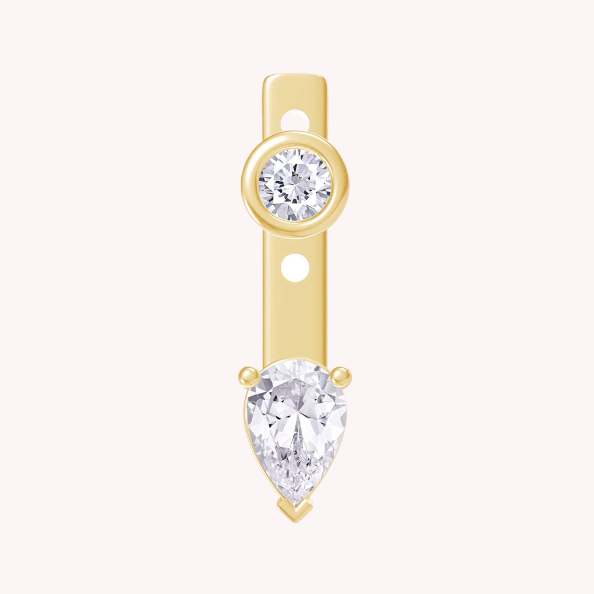 Pear & Round-Shaped Add-On Cubic Zirconia Earrings