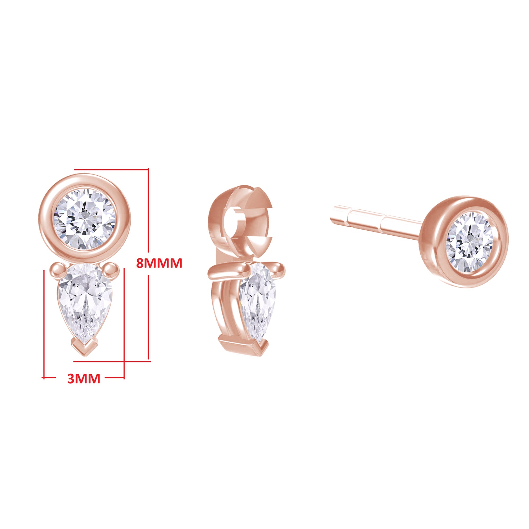 Pear Shape Add on Moissanite Stud Earrings