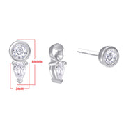 Pear Shape Add on Moissanite Stud Earrings