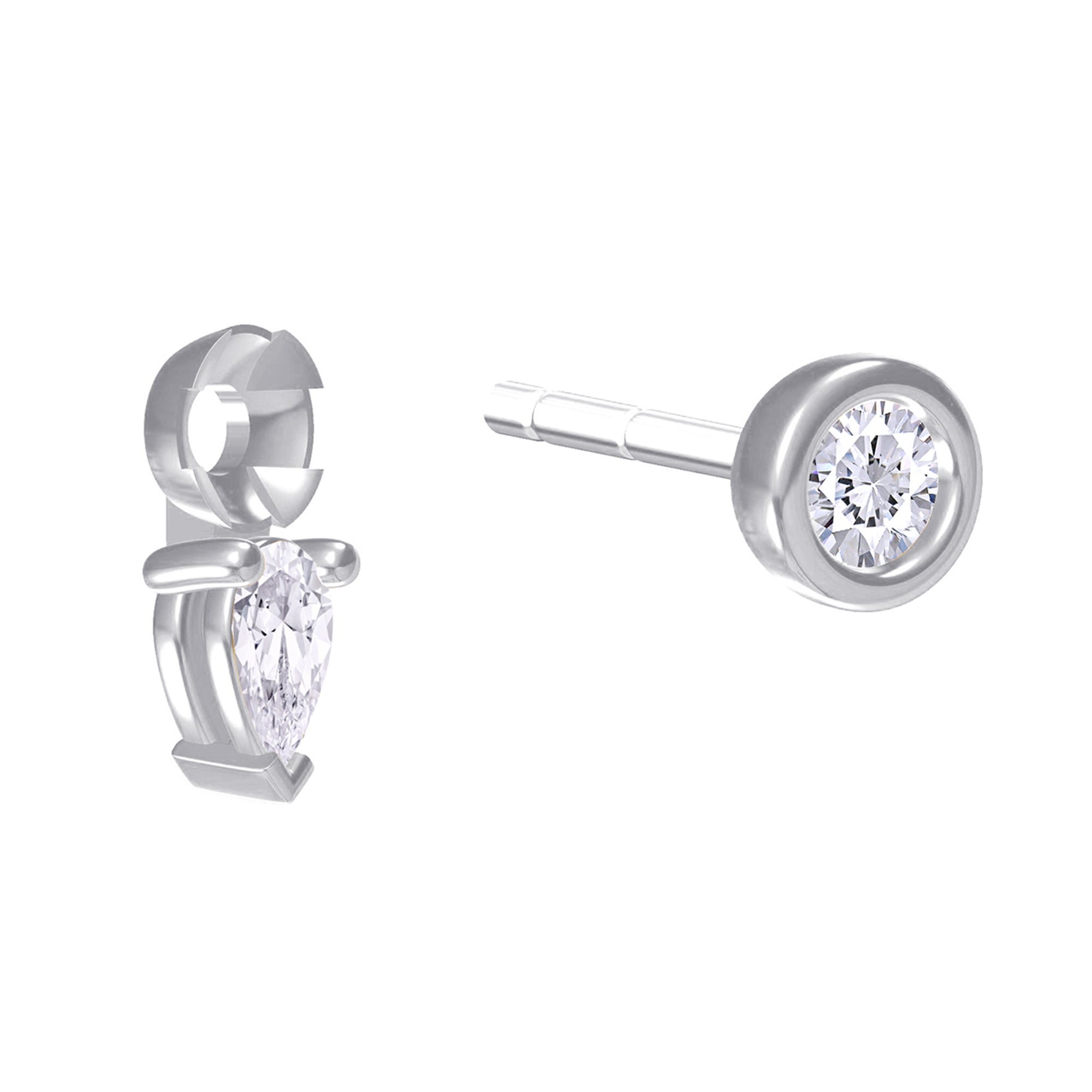 Pear Shape Add on Moissanite Stud Earrings