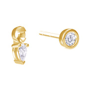 Pear Shape Add on Moissanite Stud Earrings