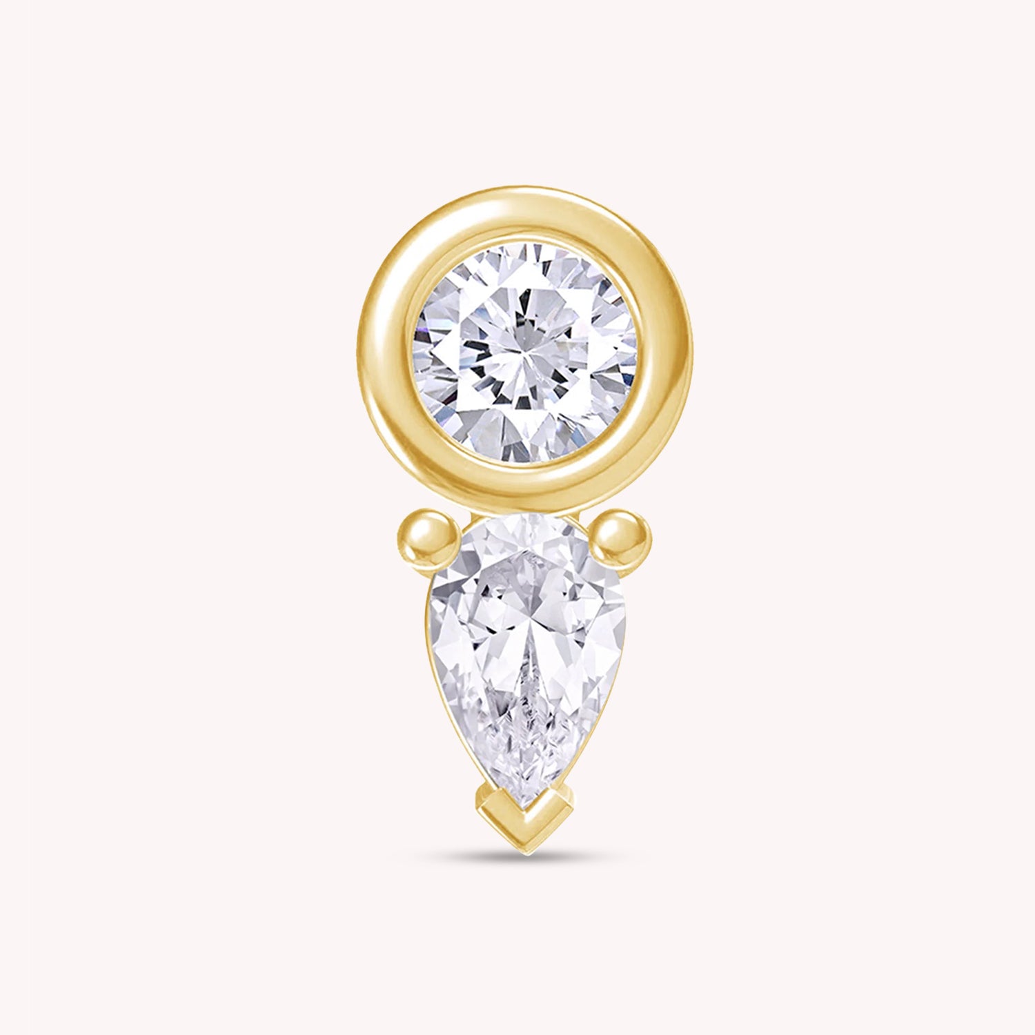 Pear Shape Add on Moissanite Stud Earrings