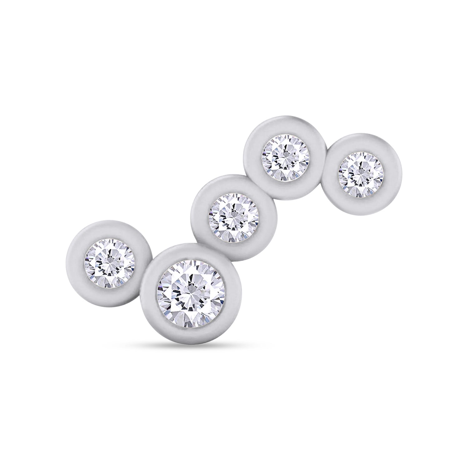 Ear Climber Sparkling Lab Grown Diamond 5 Stone Pair Earrings
