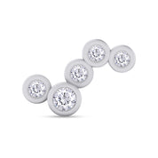 Ear Climber Sparkling Lab Grown Diamond 5 Stone Pair Earrings