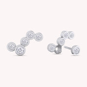 Ear Climber Sparkling Lab Grown Diamond 5 Stone Pair Earrings