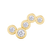 Ear Climber Sparkling Lab Grown Diamond 5 Stone Pair Earrings