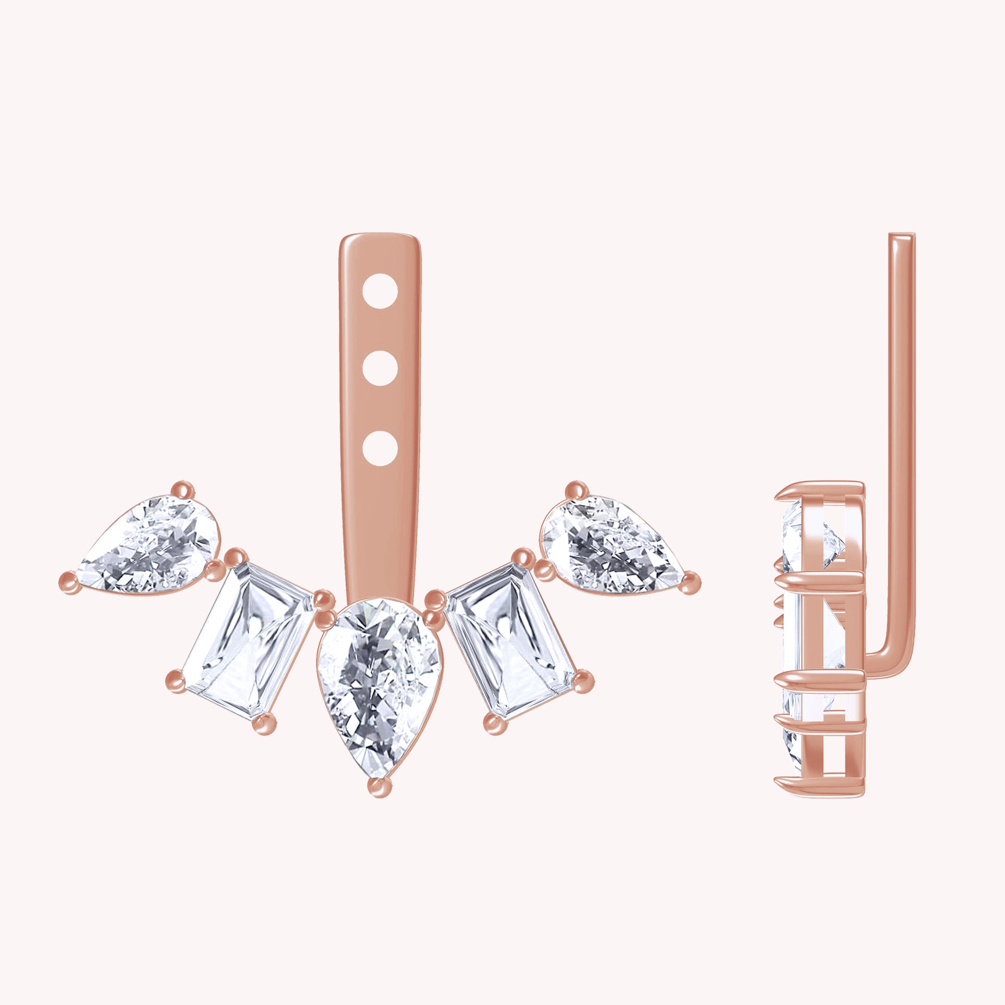 Multi Shaped Add-On Lab-Grown Diamond Earrings