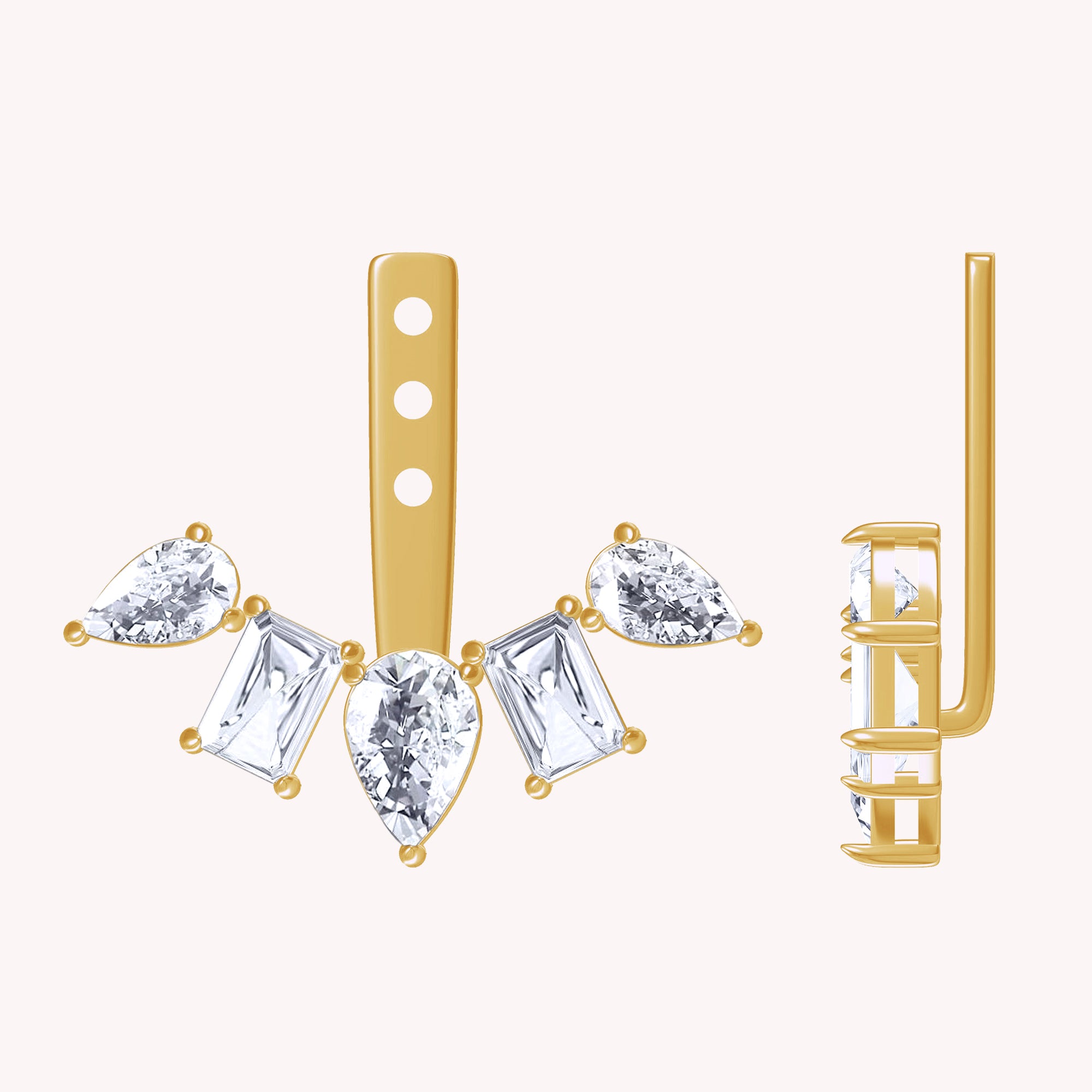 Multi Shaped Add-On Lab-Grown Diamond Earrings