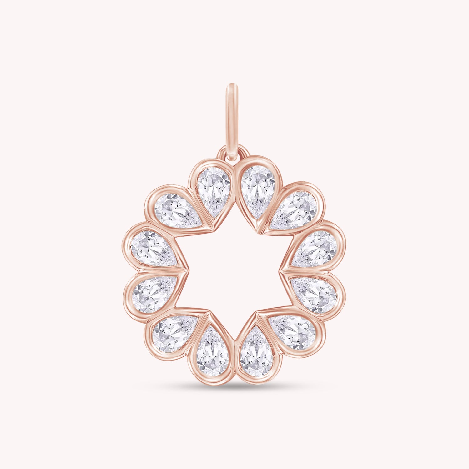 Heart Dainty Pear Cut Lab Grown Diamond Charm Pendant Without Chain
