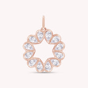 Heart Dainty Pear Cut Lab Grown Diamond Charm Pendant Without Chain