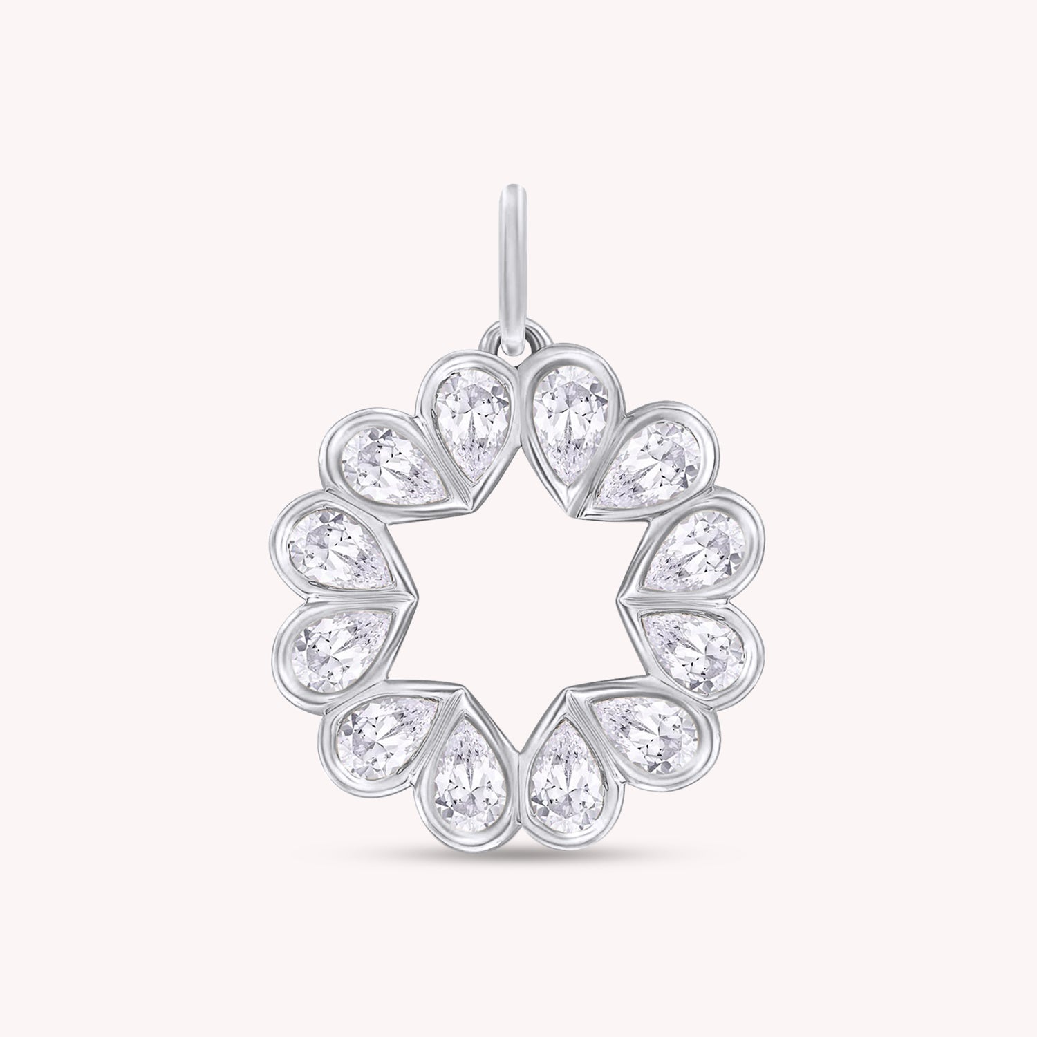 Heart Dainty Pear Cut Lab Grown Diamond Charm Pendant Without Chain