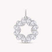 Heart Dainty Pear Cut Lab Grown Diamond Charm Pendant Without Chain