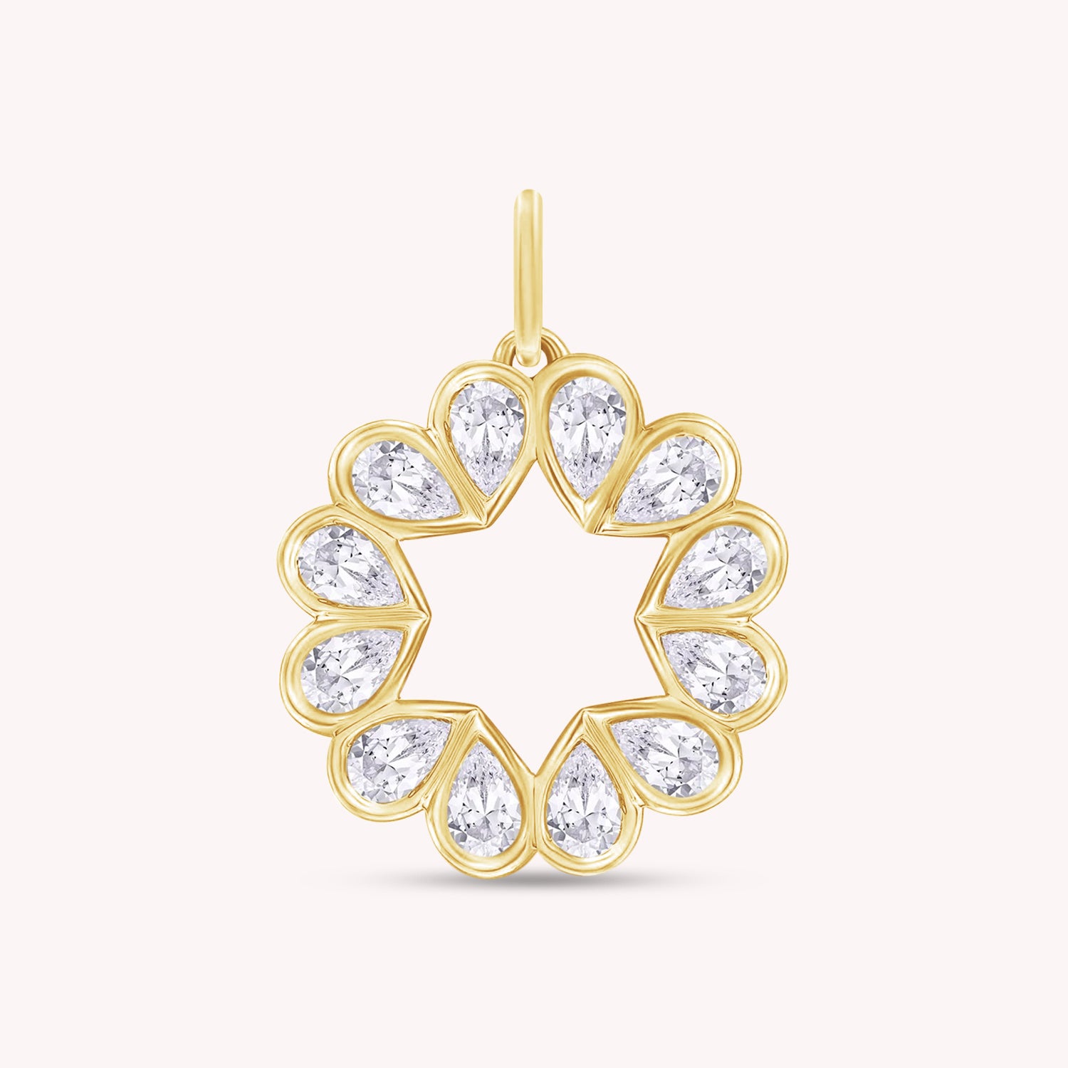 Heart Dainty Pear Cut Lab Grown Diamond Charm Pendant Without Chain