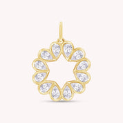 Heart Dainty Pear Cut Lab Grown Diamond Charm Pendant Without Chain