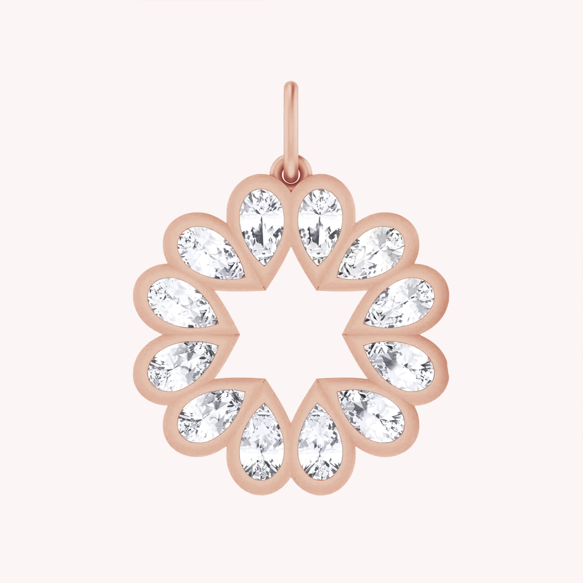 Heart Dainty Pear Cut Moissanite Charm Pendant Without Chain