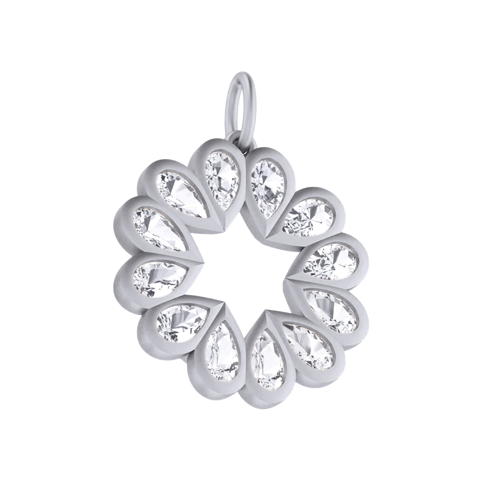 Heart Dainty Pear Cut Moissanite Charm Pendant Without Chain