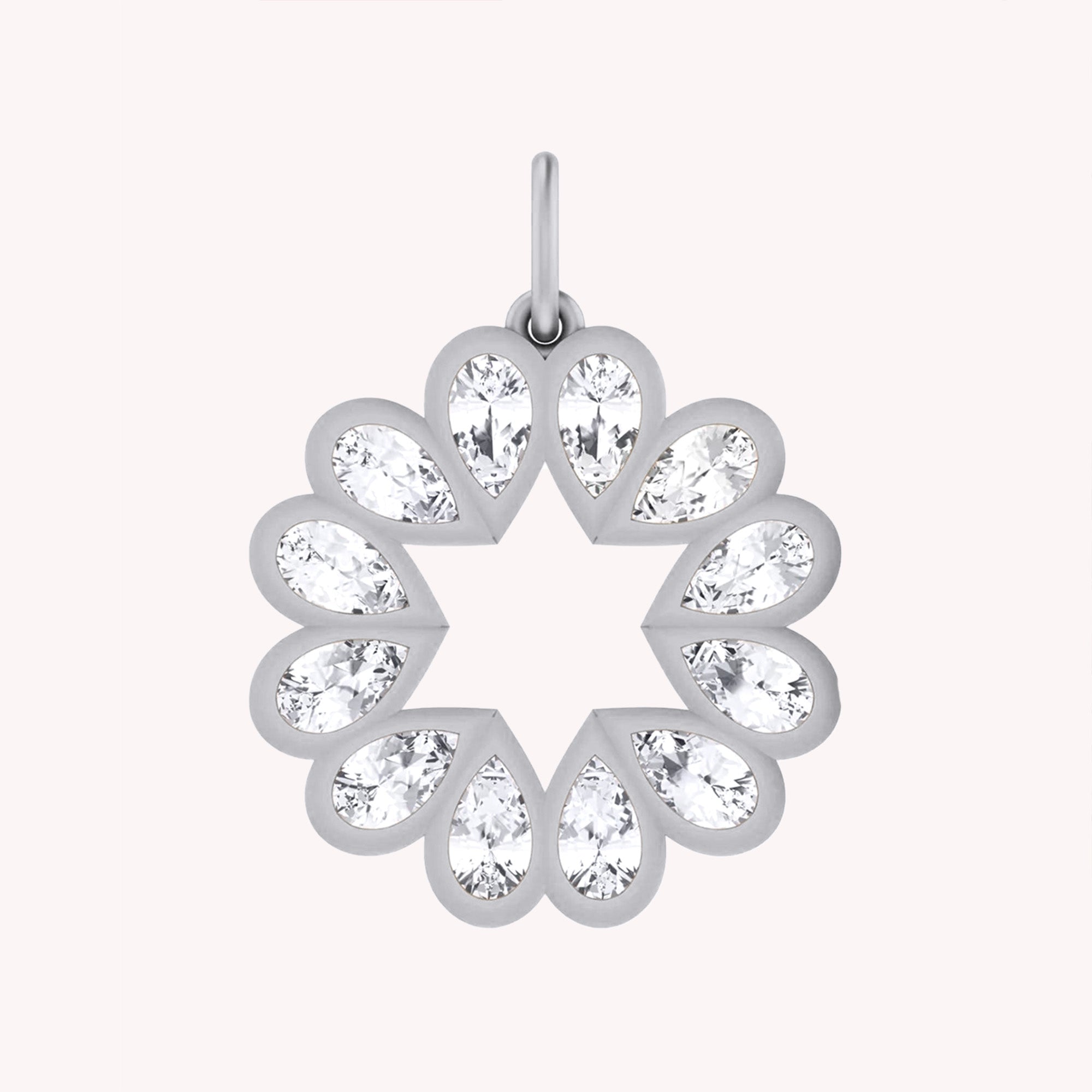 Heart Dainty Pear Cut Moissanite Charm Pendant Without Chain