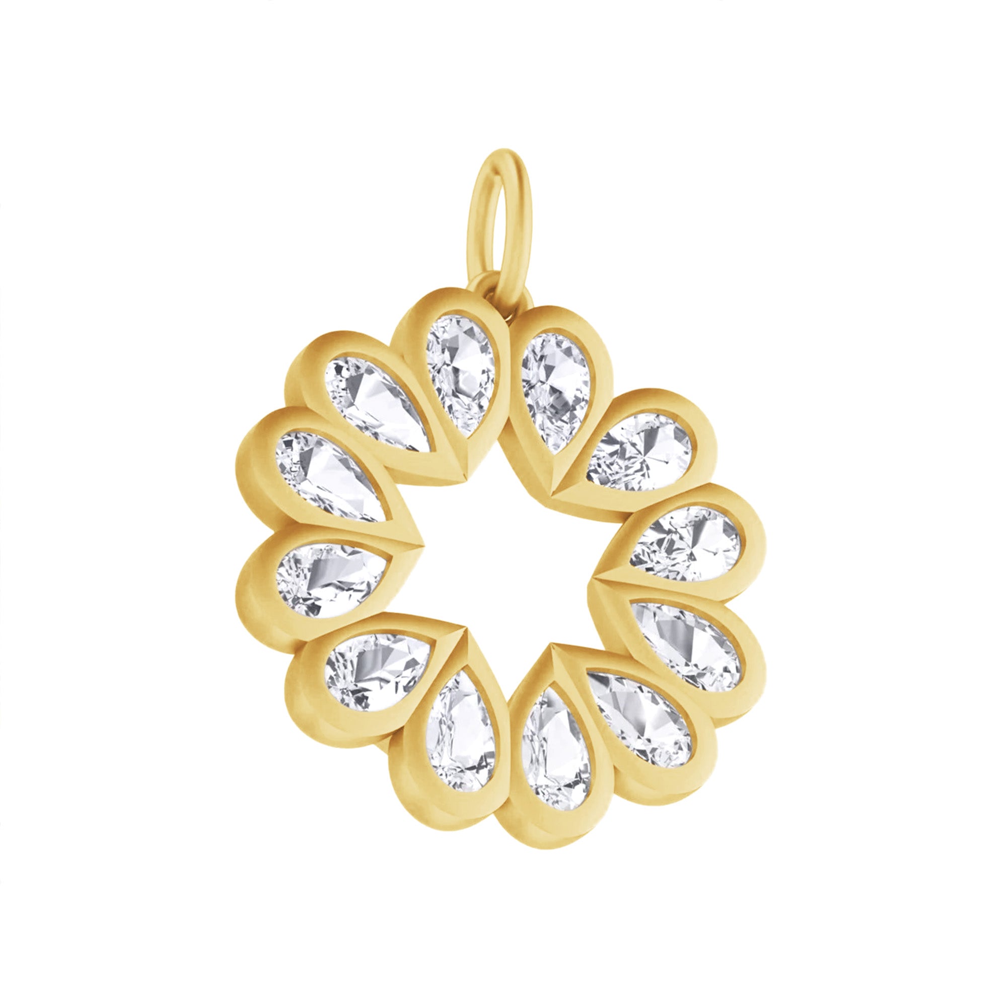 Heart Dainty Pear Cut Moissanite Charm Pendant Without Chain