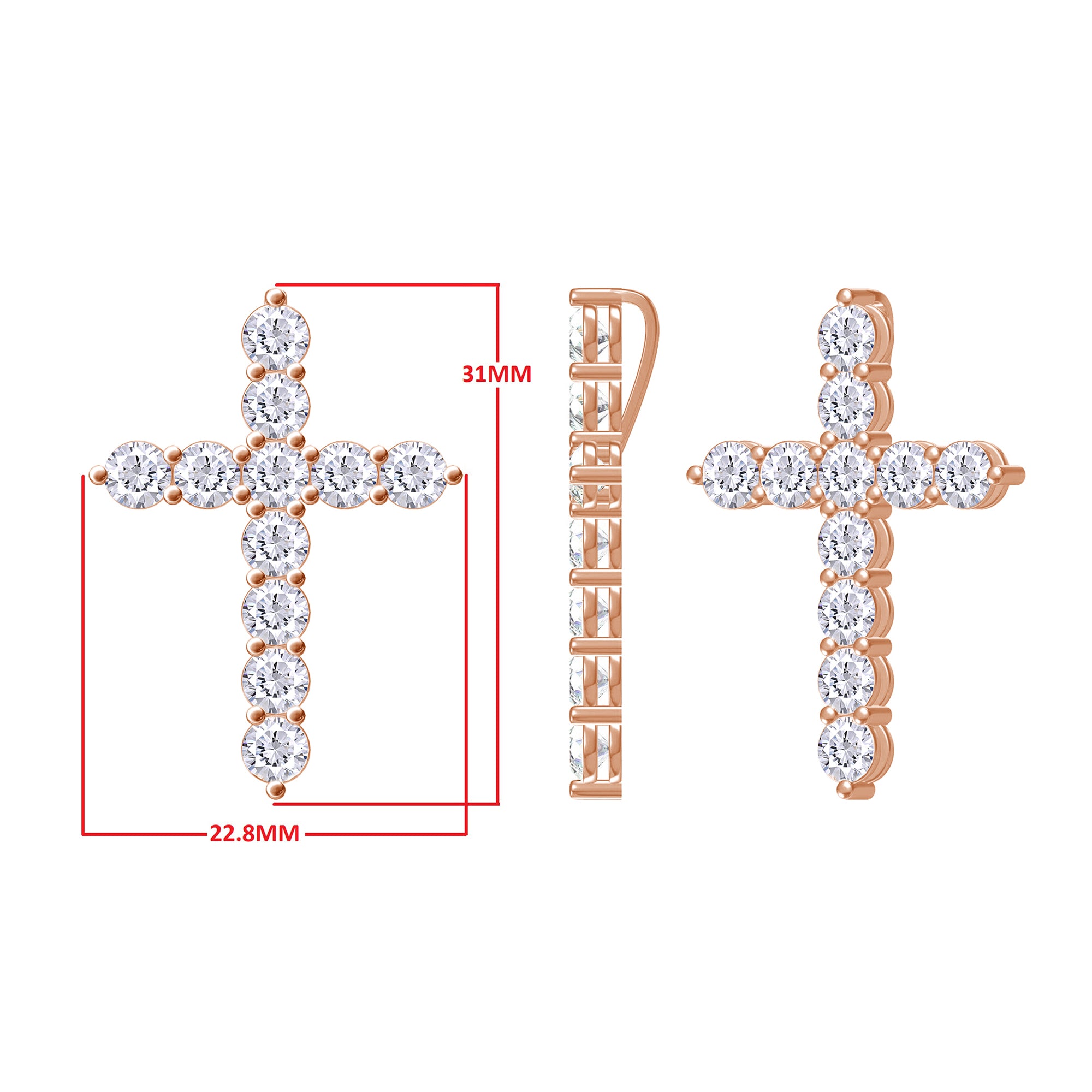 Cross Pendant in Lab Grown Diamond