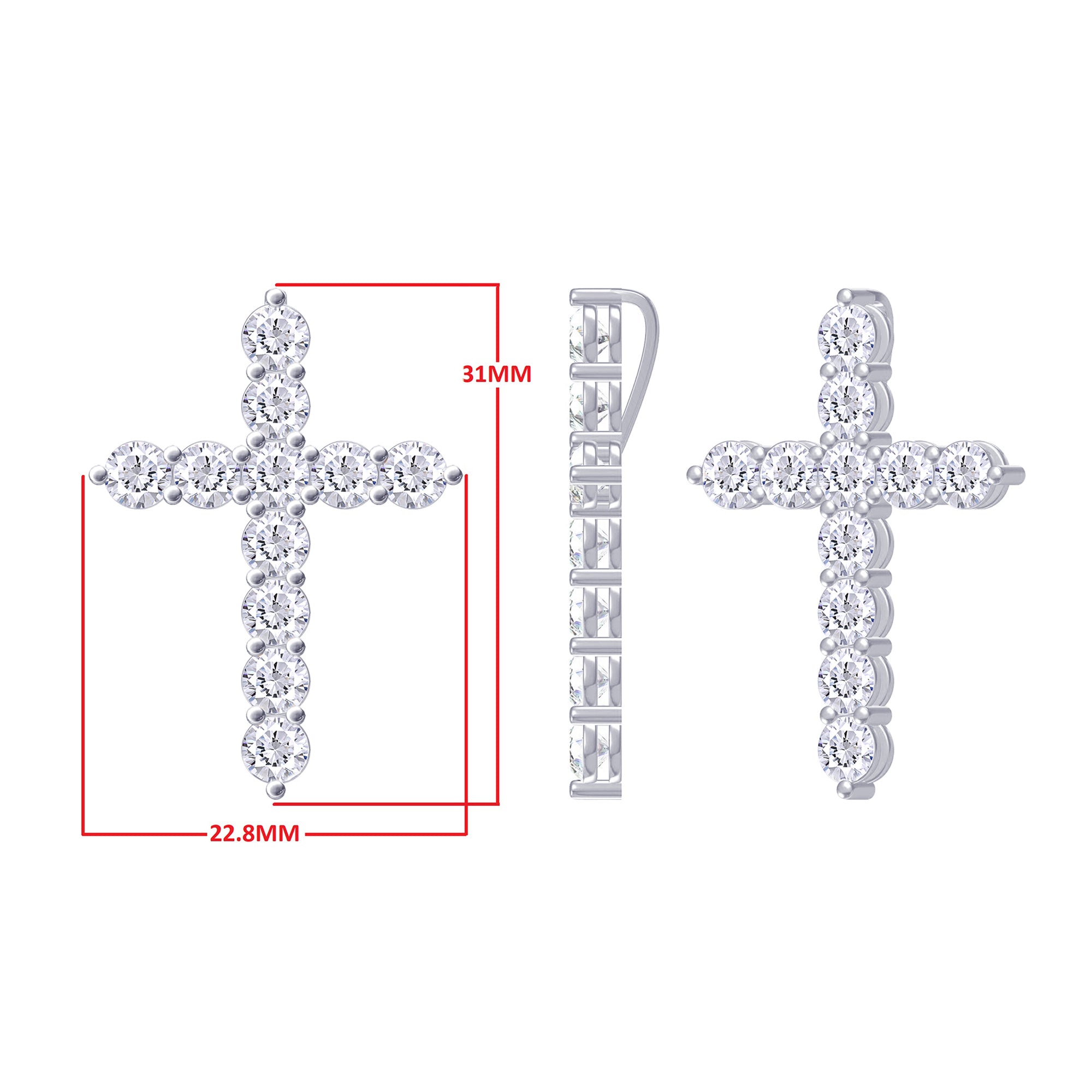 Cross Pendant in Lab Grown Diamond